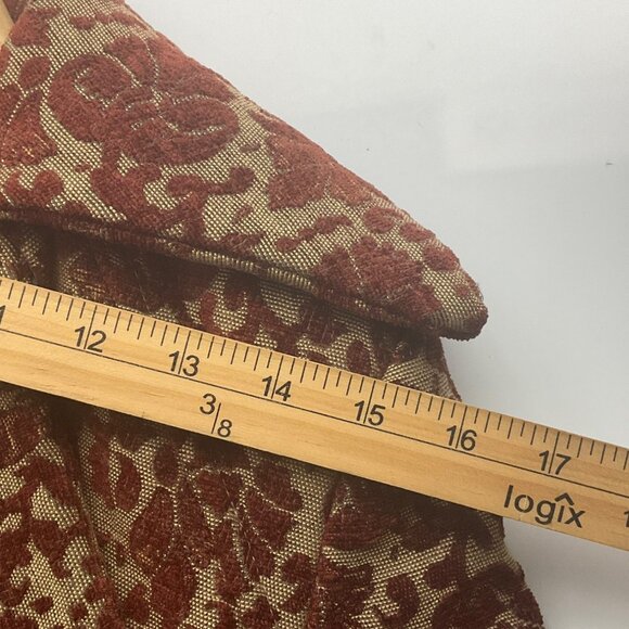 VTG Moda International Y2K Coat Orange Brown Brocade Tapestry Velvet Burnout - Picture 8 of 16